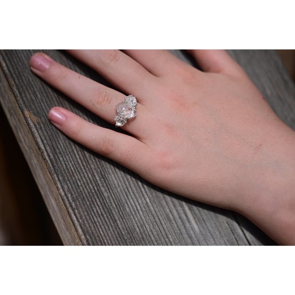 Unique Engagement Ring, Diamond Ring, raw stone ring, Anniversary Ring, … - Picture 5 of 5